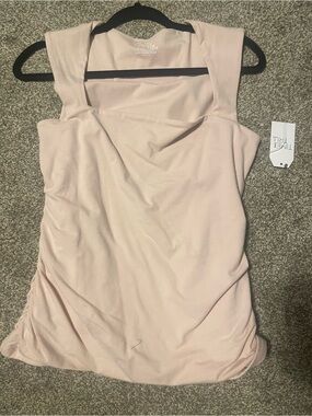 Time and Tru Light Blush Square-Neck Tank Top